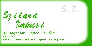 szilard kapusi business card