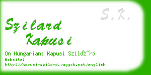 szilard kapusi business card